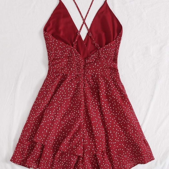 Red dot layered romper - Picture 2 of 3